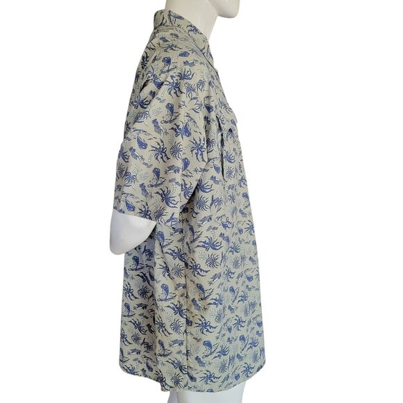 Columbia Super Bahama Mens Tropical Print Short Sleeve Shirt (Size 3XT) - Picture 2 of 8